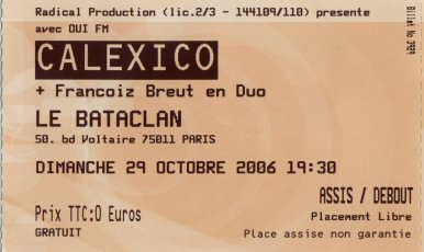 Scan place de concert : Calexico au Bataclan (Paris)